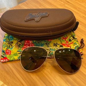 Maui Jim Polarized Maverick Aviator Sunglasses